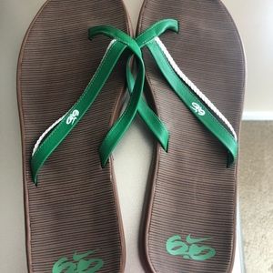 Nike flip flops.